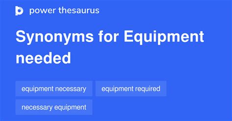 equipment thesaurus
